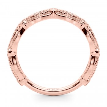 Antique Style Lab Grown Diamond Wedding Ring Band 14K Rose Gold (0.20ct)